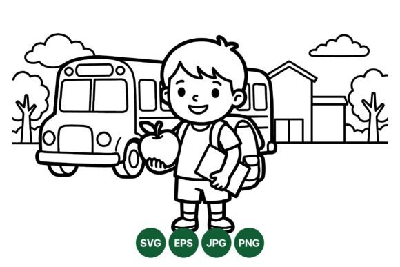 Back to School Boy Clipart SVG