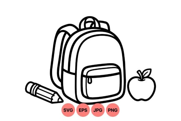 Back to School Coloring SVG