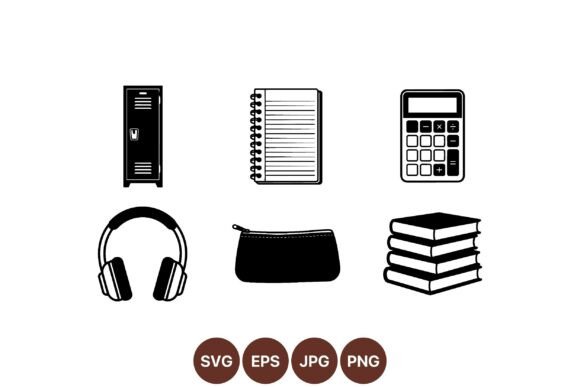 Back to School Icon Clipart Pack: Graphics for Real Crafting
