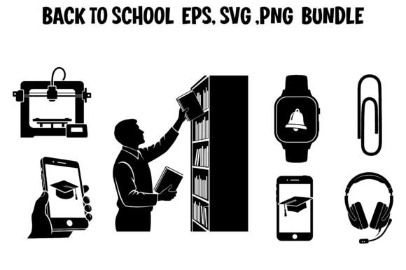 Back to School Minimalist Silhouette Graphics Freebies