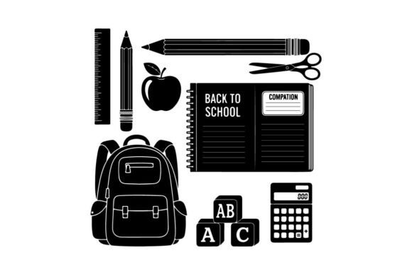 Back to School Silhouette Graphics
