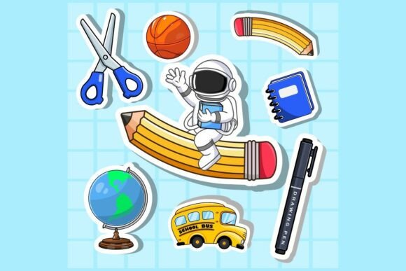 Back to School Sticker Graphics and Illustrations