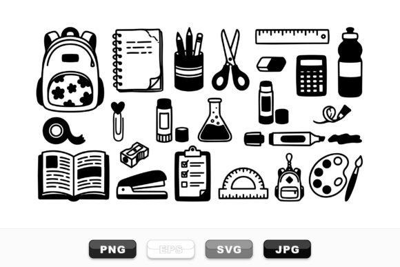 Back to School Supplies SVG Set