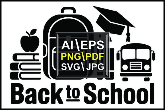 Back to School with Backpack and Books Graphics