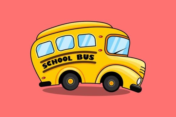 Cartoon School Bus Illustration Graphics
