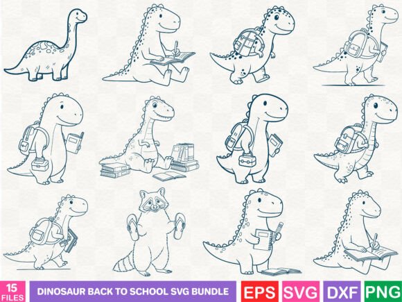Dinosaur Back to School SVG Bundle
