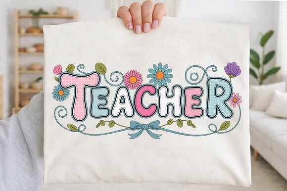 Floral Teacher Png, Back to School