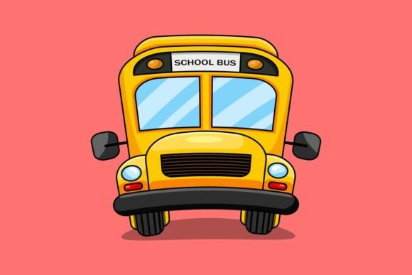 Funny Cartoon School Bus Graphics