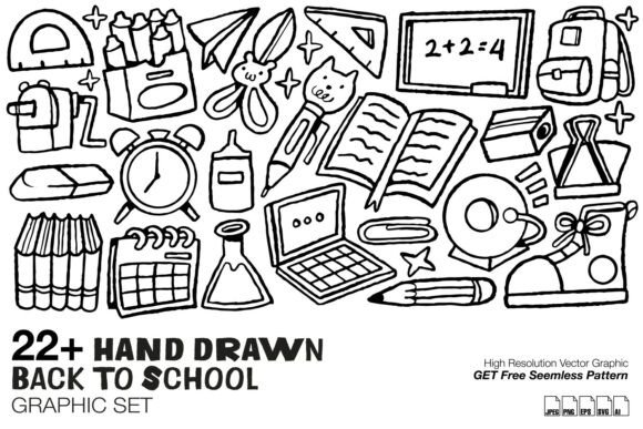 Hand Drawn Back to School Graphic Set