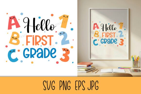 Hello 1st Grade SVG Back to School 2026 Graphics