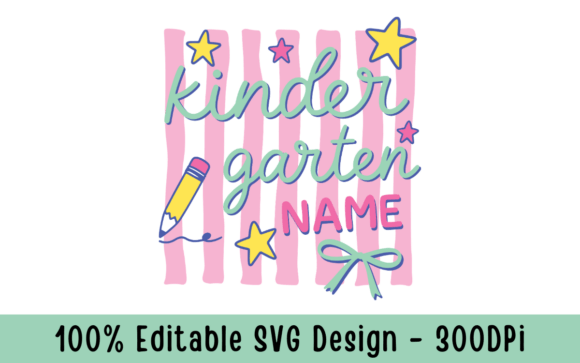 Personalized Girls Kindergarten SVG Graphics