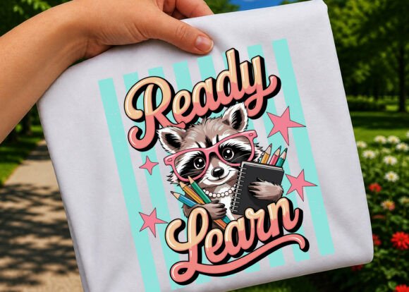 Preppy Raccoon Ready to Learn PNG: Graphics for Local Branding