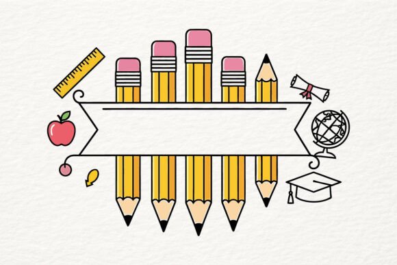School Pencil SVG Design for Graphics and Illustrations