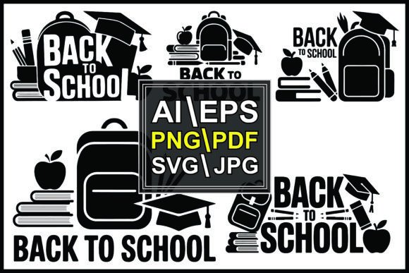 Silhouette Back to School Backpack Text Graphics