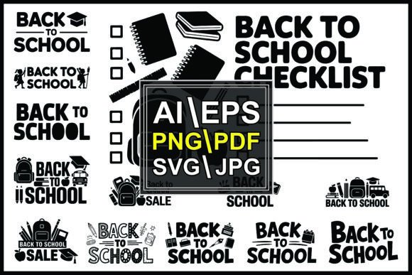 Silhouettes Back to School Checklist: Graphics & Illustrations