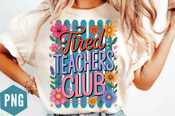 Striped Floral Teacher PNG Teachers Club